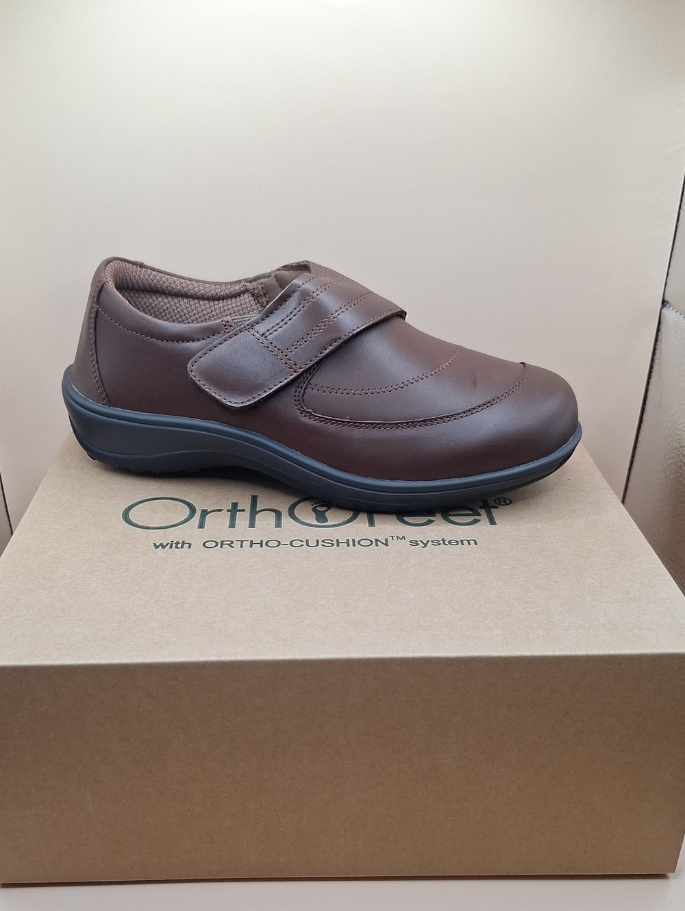 NIB Orthofeet Emily Brown Leather Comfort Shoes Size 8 Extra Wide 2E
